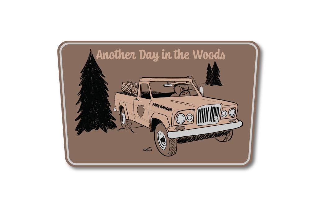 Another Day in the Woods | JCR's Dumb Sticker of the Month February