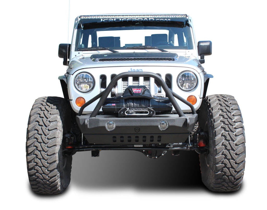 JcrOffroad: Wrangler Stubby Front Pre-Runner Stinger Winch Bumper - JK ...