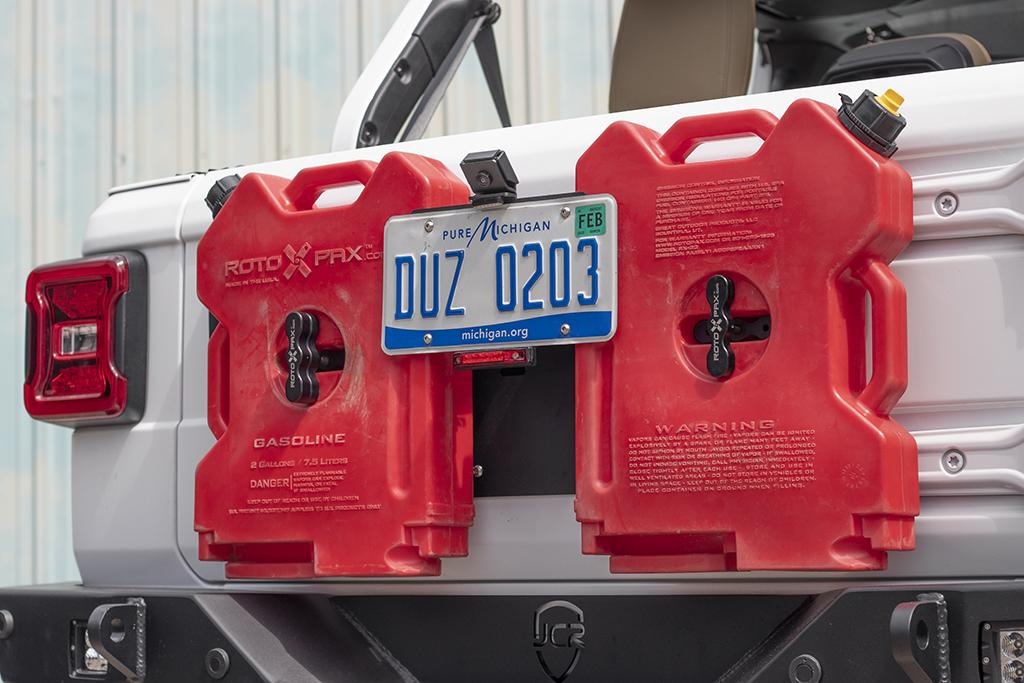 Jeep Gas Can Holder | Rotopax Trailgate Plate | Jeep Wrangler JL (2018+)